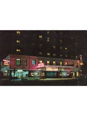 Vintage Hotel Maryland Night View Postcard Chicago Illinois